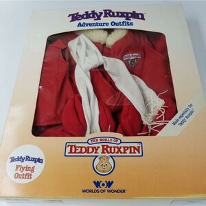 Vintage Grubby Teddy Ruxpin Adventure Outfits The Pilot Flying Book Cassette New